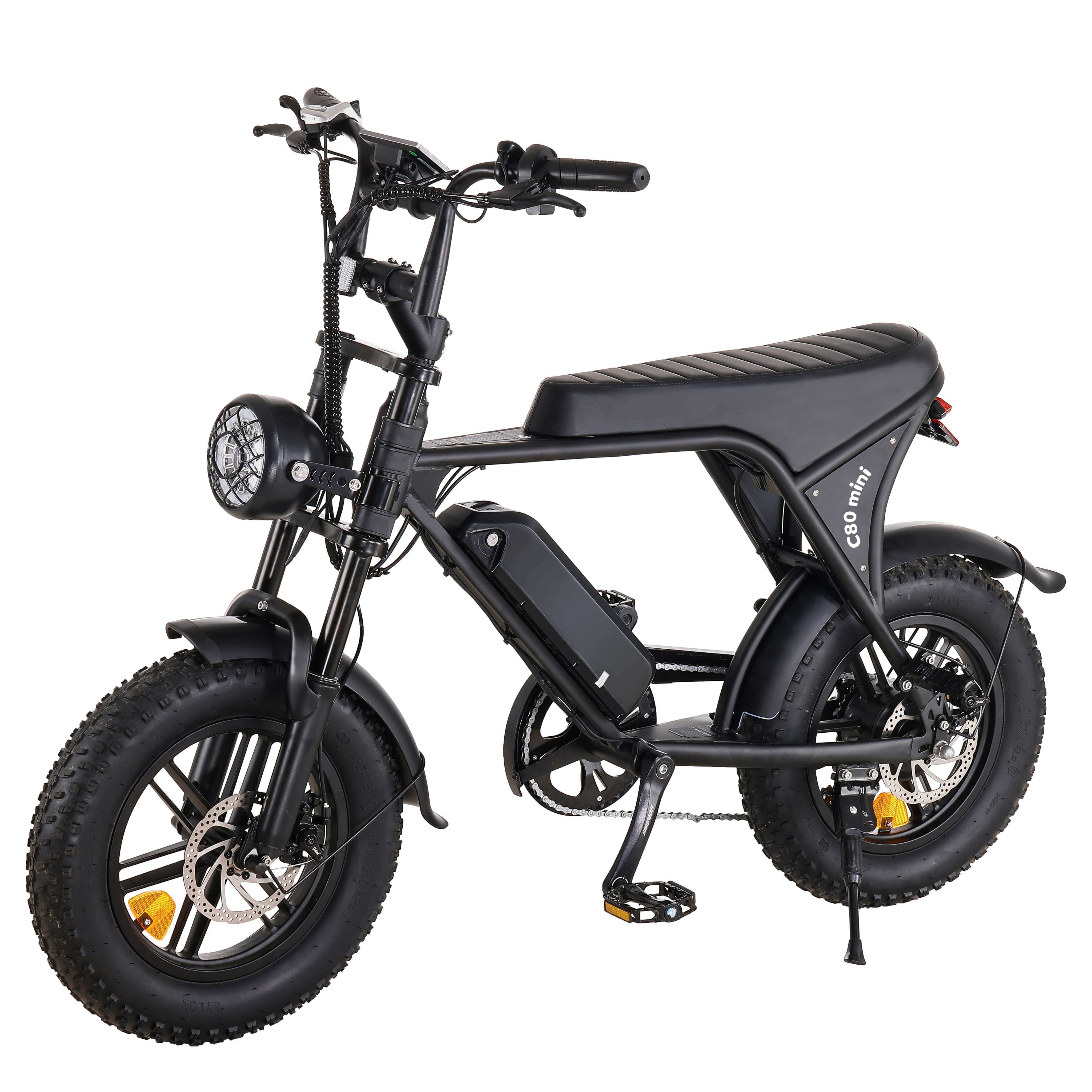 Ouxi C80 Mini Fatbike - Kinderfatbike - Hydraulische Remmen - Zwart