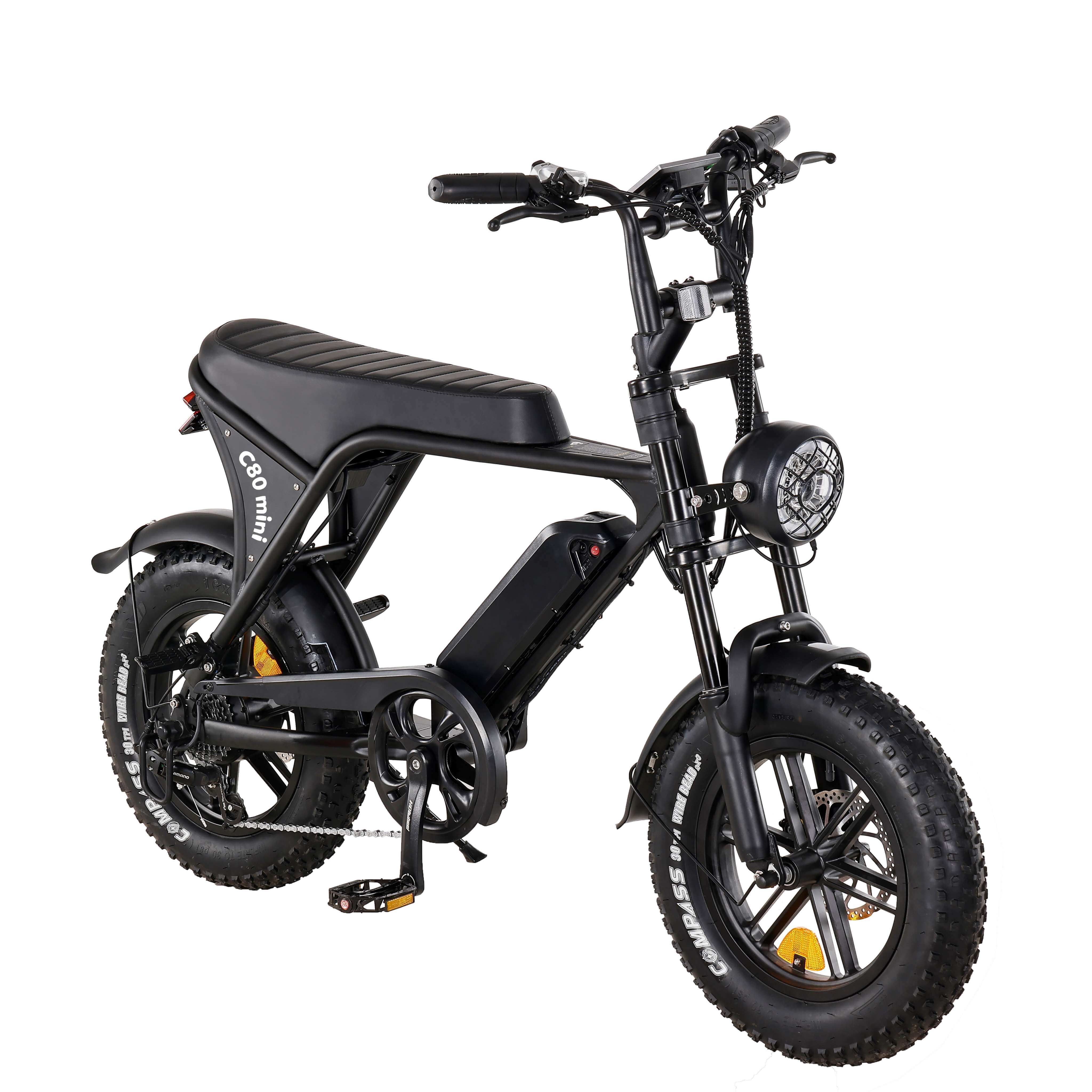 Ouxi C80 Mini Fatbike - Kinderfatbike - Hydraulische Remmen - Zwart