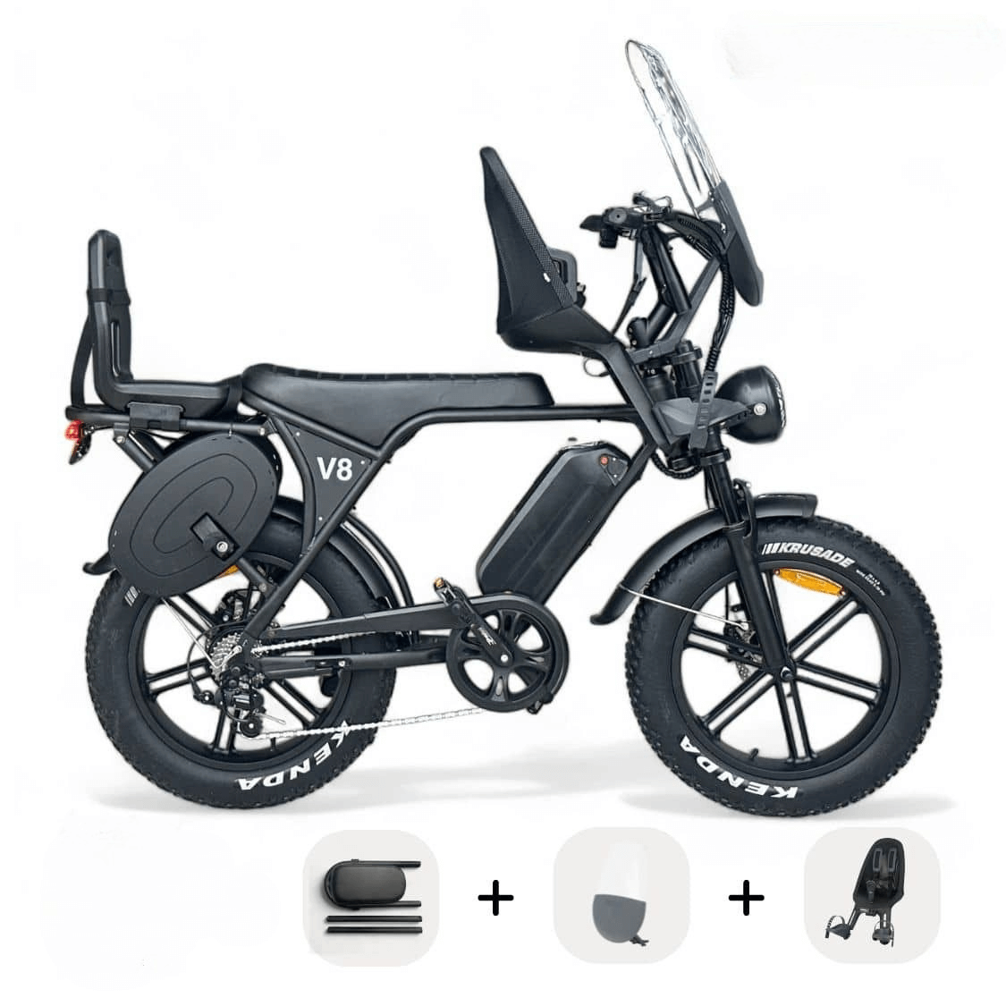 Ouxi V8 Family bike - Hydraulische Remmen - Max 25 km/h - Zwart