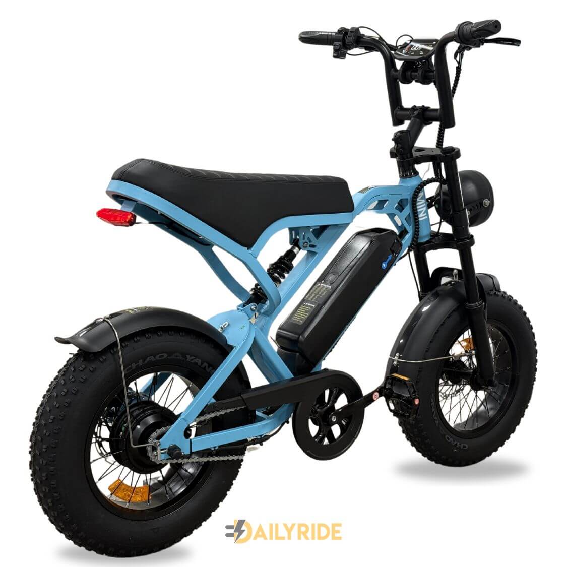 V20 Mini Fatbike – Kinderfatbike met Hydraulische Remmen & Gashendel - Blauw - Stoer, Veilig en Straatlegaal!