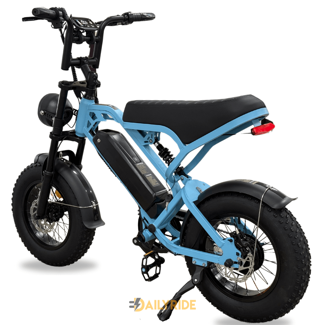 V20 Mini Fatbike – Kinderfatbike met Hydraulische Remmen & Gashendel - Blauw - Stoer, Veilig en Straatlegaal!